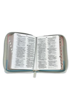 Image of Biblia RVR 1960 Bolsillo Símil Piel Tricolor Rosa Blanco Turquesa