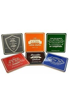 Pack de 6 posavasos con versículos bíblicos. Vintage Pack de 6 posavasos en caja a todo color. Cada posavasos lleva un versículo y un diseño diferente. Tamaño de cada posavasos: 100x100 mm.