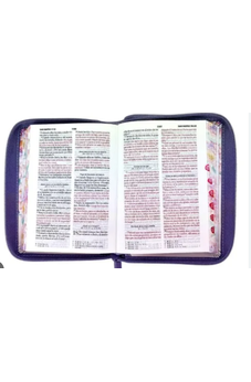Biblia RVR 1960 Bolsillo Jardín Lila Símil Piel con Índice y Cierre