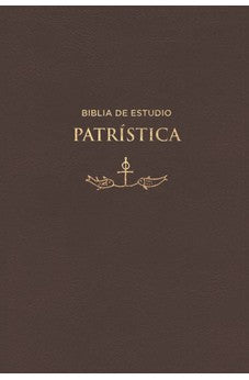 Biblia RVR 1977 de Estudio Patrística Negra Símil Piel con Índice