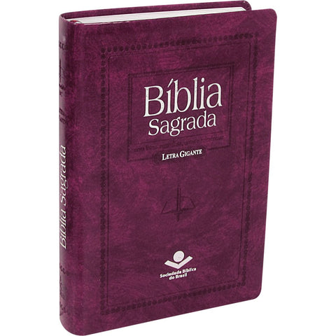 Image of Biblia Em Portugués ARC065TILGILV Tapa Imitación Cuero Púrpura Noble Índice Digital