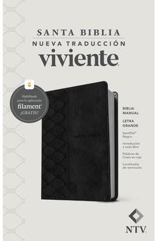 Image of Biblia NTV Manual Letra Grande con Filament Símil Piel Negro Letra Roja
