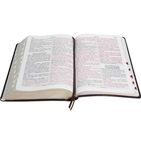 Image of Biblia Em Portugués ARC065TILGILV Tapa Imitación Cuero Negro Noble Índice Digital