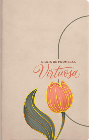 Biblia RVR 1960 de Promesas Devocional Virtuosa Letra Gigante Piel Especial Crema