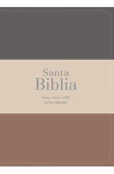 Image of Biblia RVR 1960 Compacta Letra Grande 11 puntos Símil Piel Gris Beige Marrón
