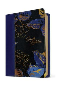 Image of Biblia NTV Manual Letra Grande con Filament Símil Piel Azul Oscuro Letra Roja