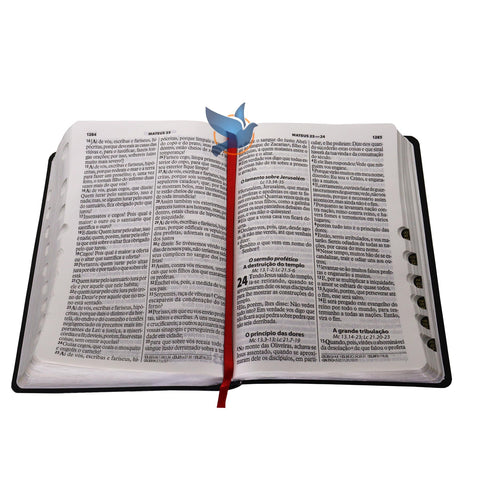 Image of Biblia Em Portugués RA065TILG Tapa Imitación Cuero Negro Índice Digital