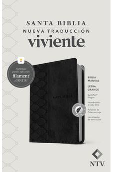 Image of Biblia NTV Manual Letra Grande con Filament Símil Piel Negro Índice Letra Roja