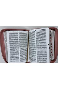Image of Biblia RVR 1960 Bolsillo Rosa Café Símil Piel con Índice y Cierre