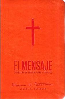 Image of Biblia El Mensaje Anaranjado Símil Piel