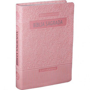 Biblia Em Portugués RA065TILG Tapa Imitación Cuero Rosa Claro Índice Digital