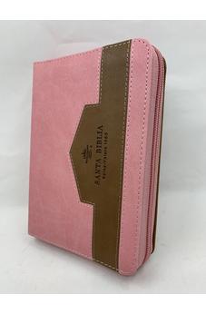 Biblia RVR 1960 Bolsillo Rosa Café Símil Piel con Índice y Cierre