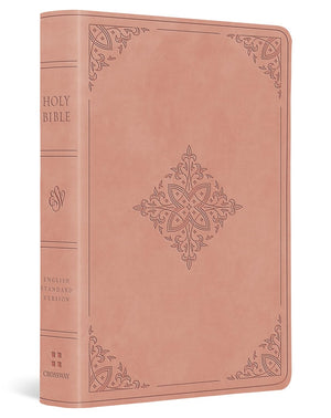 ESV  Value Large Print Compact Bible (Trutone, Blush Rose, Fleur-De-Lis Design)