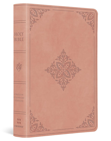 Image of ESV  Value Large Print Compact Bible (Trutone, Blush Rose, Fleur-De-Lis Design)