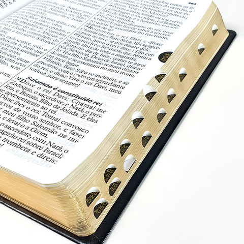 Image of Biblia Em Portugués RA085TILEXGLV Tapa Imitación Cuero Negro Índice Digital