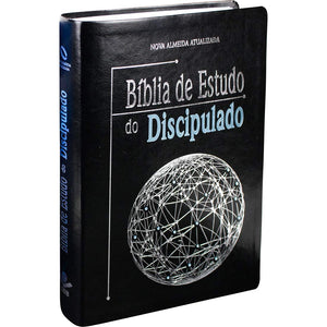 Biblia Em Portugués NA085BD Tapa Negro Canto Plateado Taco en Dos Colores
