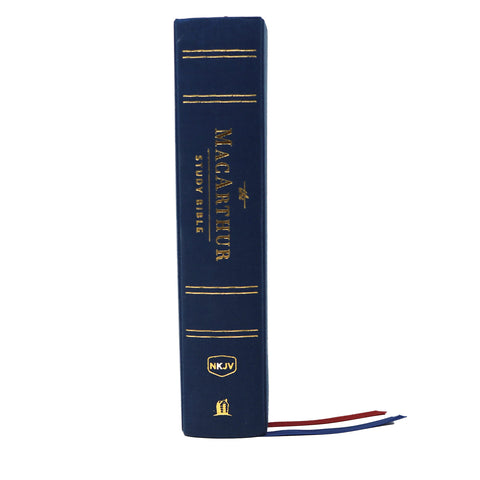Image of NKJV MacArthur Study Bible 2nd Edition Cloth over Board Blue Comfort Print: Unleashing God's Truth One Verse at a Time