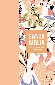 Image of Biblia RVR 1960 Letra Grande Tamaño Manual Símil Piel Naranja Clara