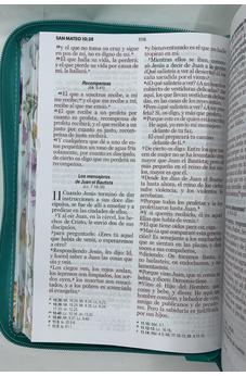 Image of Biblia RVR 1960 Letra Grande Tamaño Manual Floral Mariposas Símil Piel con Índice y Cierre