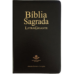 Biblia Em Portugués ARC064TIZLGILV Tapa Cuero Reconstituido Negro Cierre Índice Digital