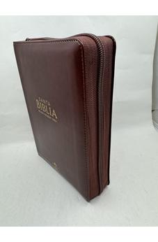 Biblia RVR 1960 Letra Grande Compacta 11 Puntos Símil Piel Café Oscuro Cierre