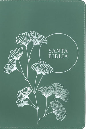 Biblia NTV Referencia Central Letra Grande con Filament Símil Piel Cierre Design 4 TBD Verde Índice Letra Roja