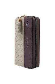 Image of Biblia RVR 1960 Chequera Crema Café Símil Piel con Cierre