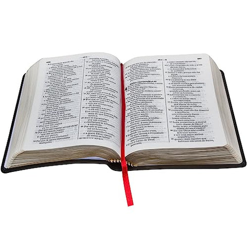 Image of Biblia Em Portugués RA045LG Tapa Imitación Cuero Negro