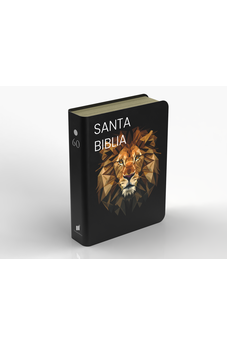 Biblia RVR 1960 Compacta Letra Grande 11 puntos Símil Piel Negro León Dorado