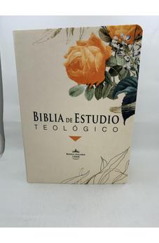 Biblia RVR 1960 de Estudio Teológico Flores Naranja con Índice