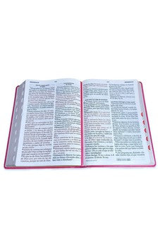 Image of Biblia RVR 1960 Letra Súper Gigante Fucsia Símil Piel con Índice