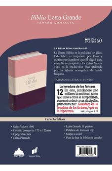 Image of Biblia RVR 1960 Compacta Letra Grande 11 puntos Símil Piel Melon Beige Granate Oscuro