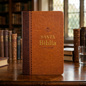 Biblia RVR 1960 Tamaño Manual Letra Grande 12 pt SÍmil Piel Negro Gris Bitono