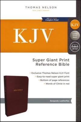 KJV Holy Bible: Super Giant Print with 43,000 Cross References, Burgundy Leather-look, Red Letter, Comfort Print: King James Version