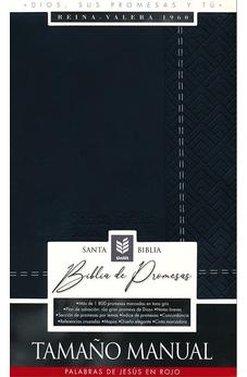 Biblia RVR 1960 de Promesas Tamaño Manual Negro Símil Piel con Cierre