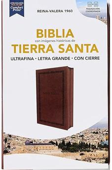 Biblia RVR 1960 Ultrafina Tierra Santa Letra Grande Símil Piel Café con Cierre