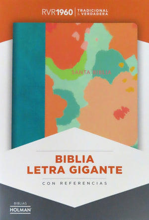 Biblia RVR 1960 Letra Gigante Floral Símil Piel Con Índice