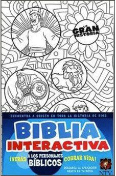 Biblia NTV la Gran Historia Interactiva Blanco con Tela para Colorear