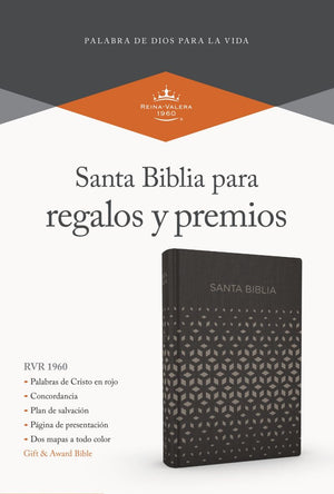 Biblia RVR 1960 para Regalos y Premios Negro Plata Símil Piel
