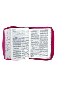 Biblia RVR 1960 Letra Grande Tamaño Manual Primavera Fucsia Símil Piel con Cierre