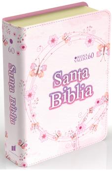 Image of Biblia RVR 1960 Compacta Símil Piel Juvenil Mariposa Palo Rosa
