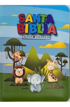 Biblia RVR 1960 Bolsillo para Niños Animales Vinilo con Cierre