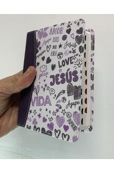 Image of Biblia RVR 1960 Bolsillo Símil Piel Lila con Índice