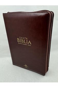 Biblia RVR 1960 Letra Grande Compacta 11 Puntos Símil Piel Café Oscuro Cierre