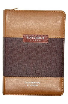 Biblia RVR 1960 Letra Grande Tamaño Manual Duotono Café Símil Piel