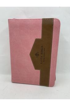Biblia RVR 1960 Bolsillo Rosa Café Símil Piel con Índice y Cierre