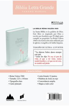 Biblia RVR 1960 Letra Grande Tamaño Manual Símil Piel Menta Fresca