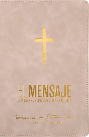 Biblia El Mensaje Rosa Suave Símil Piel