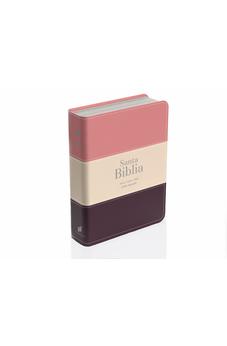 Image of Biblia RVR 1960 Compacta Letra Grande 11 puntos Símil Piel Melon Beige Granate Oscuro