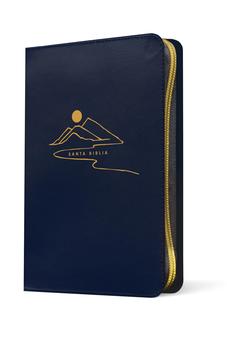 Image of Biblia NTV Compacta Letra Gigante con Filament Símil Piel Azul Índice Letra Roja Cierre